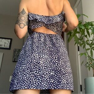 Navy Blue Floral/ Animal Print Women's Dress